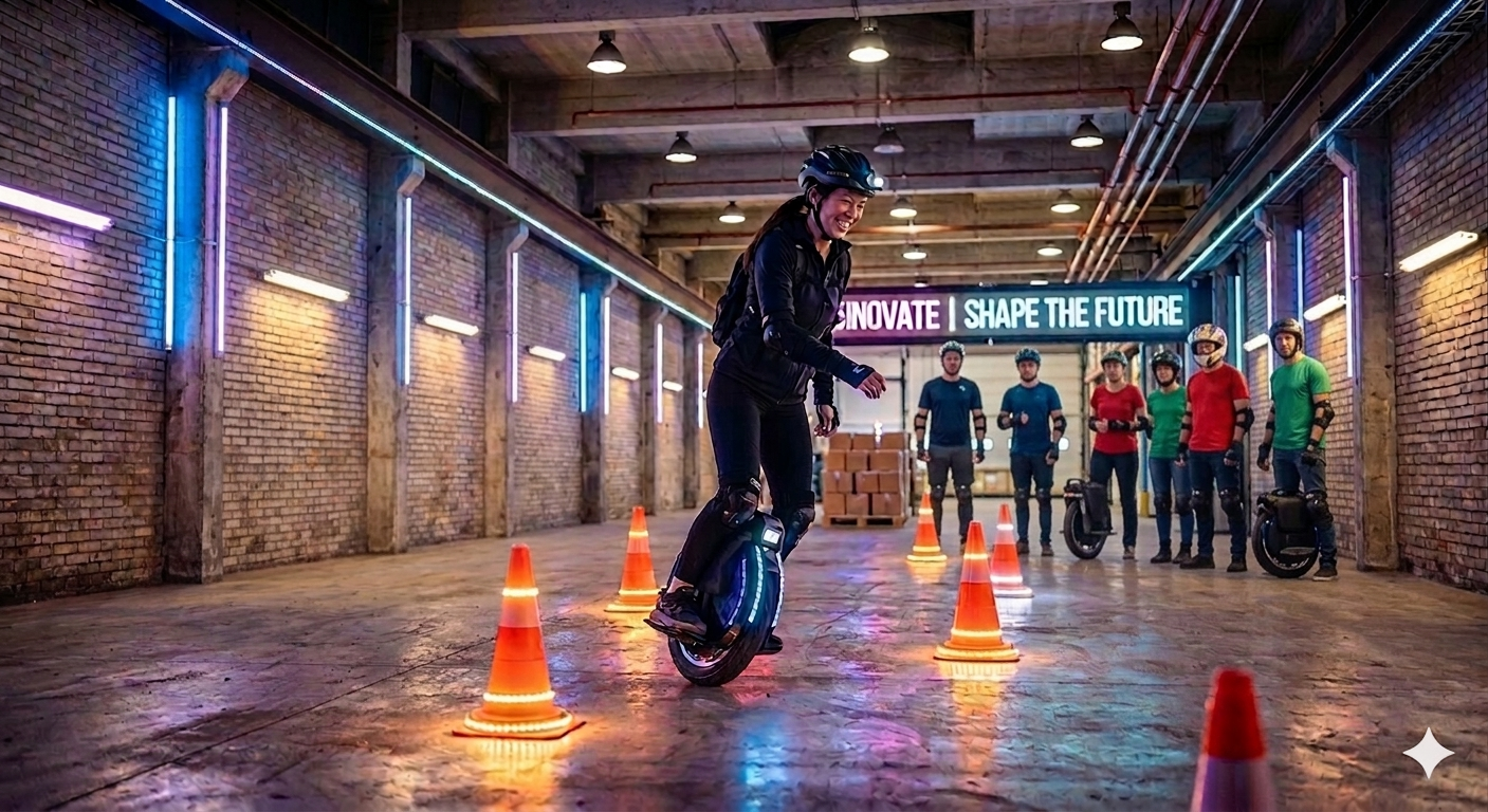 Teambuilding på elektrisk enhjuling i Stockholm